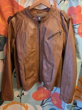 Maurices Brown Leather Moto Jacket